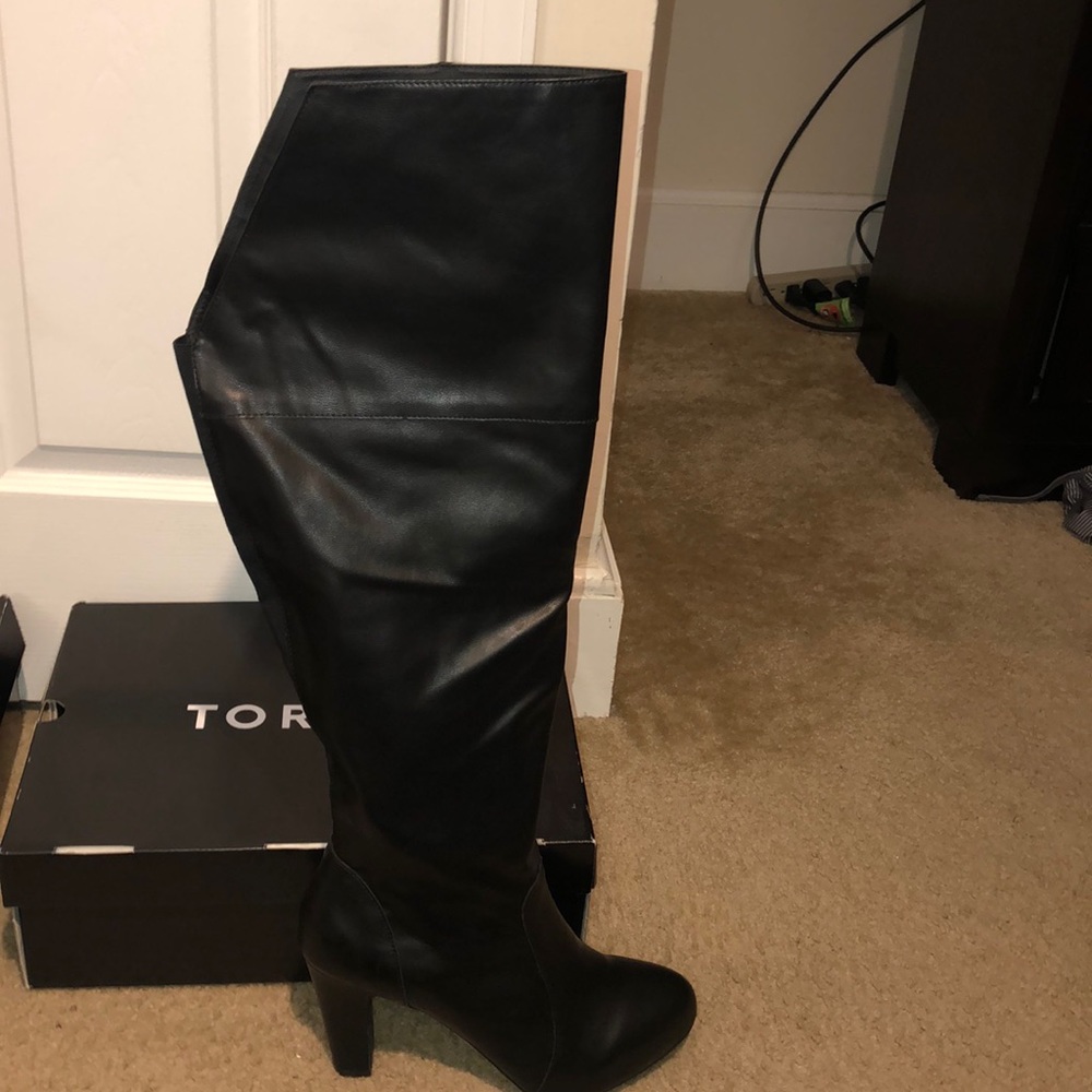 Over the knee black boots